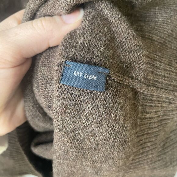 Polo Ralph Lauren Brown Knit Wool V-Neck Long Sleeve Minimalist Men's Sweater XL - Picture 7 of 7